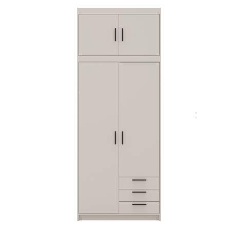 Szafa z nadstawką szufladami 90 cm uchylna 2D TRINO beż piaskowy